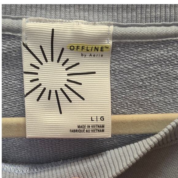 Offline by Aerie Baby Blue Crew Neck Sweatshirt Size Large EUC - Picture 3 of 4